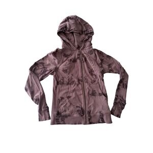 Lululemon Scuba Full Zip Hoodie Diamond Dye Graphite Grey Pink Pastel Size 8